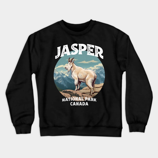 Jasper National Park Vintage Look Goat Crewneck Sweatshirt by MarkusShirts